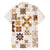 Vintage Hawaii Family Matching Summer Maxi Dress and Hawaiian Shirt Hawaiian Quilt Kapa Mismatch Beige - Wonder Print Shop
