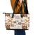 Vintage Hawaii Leather Tote Bag Hawaiian Quilt Kapa Mismatch Beige - Wonder Print Shop