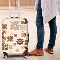 Vintage Hawaii Luggage Cover Hawaiian Quilt Kapa Mismatch Beige - Wonder Print Shop