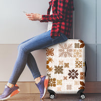 Vintage Hawaii Luggage Cover Hawaiian Quilt Kapa Mismatch Beige - Wonder Print Shop