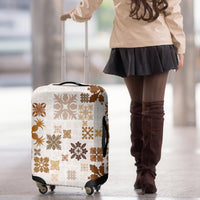 Vintage Hawaii Luggage Cover Hawaiian Quilt Kapa Mismatch Beige - Wonder Print Shop