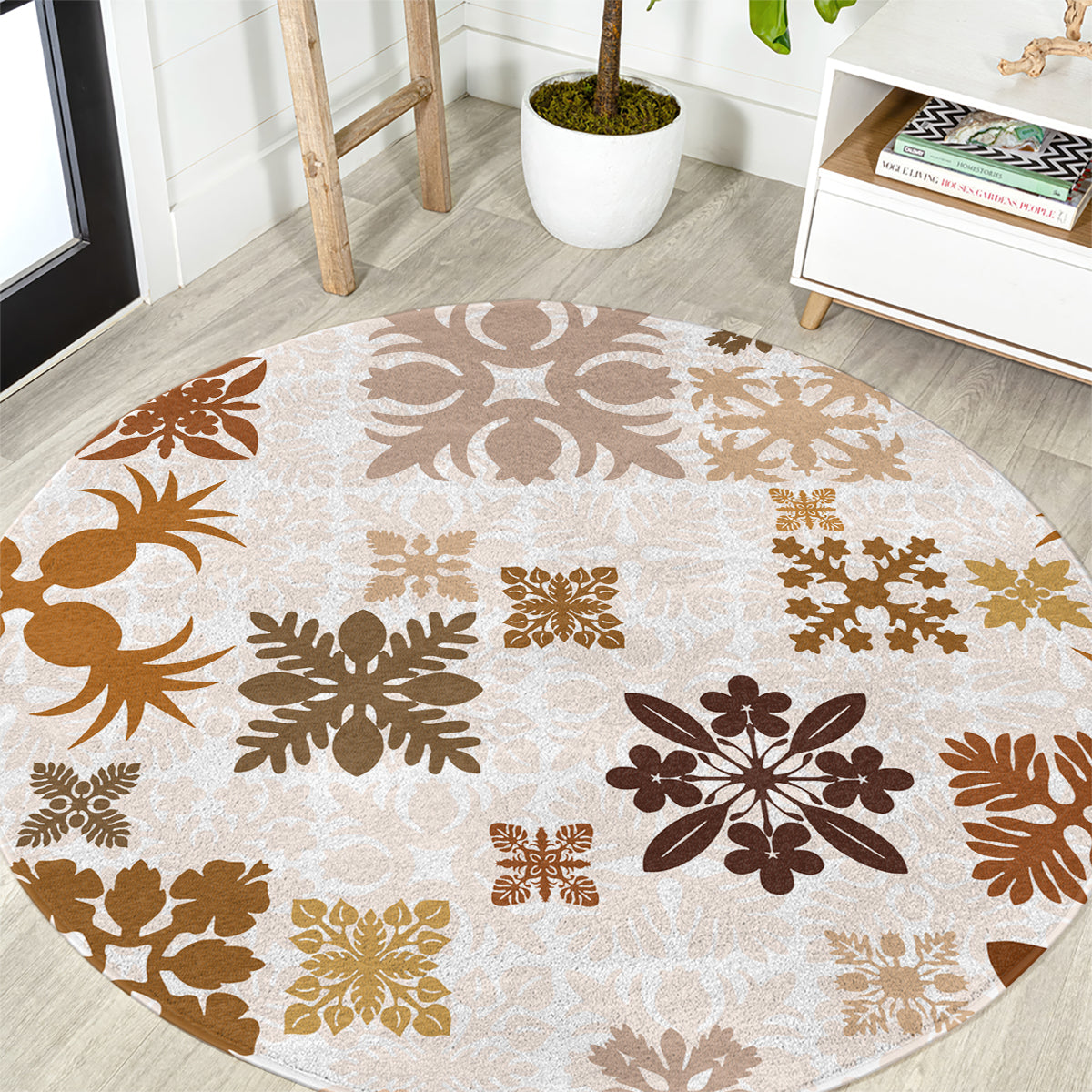 vintage-hawaii-round-carpet-hawaiian-quilt-kapa-mismatch-beige