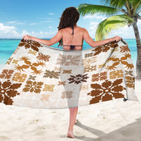 Vintage Hawaii Sarong Hawaiian Quilt Kapa Mismatch Beige - Wonder Print Shop