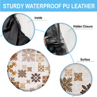 Vintage Hawaii Spare Tire Cover Hawaiian Quilt Kapa Mismatch Beige - Wonder Print Shop