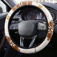 Vintage Hawaii Steering Wheel Cover Hawaiian Quilt Kapa Mismatch Beige - Wonder Print Shop