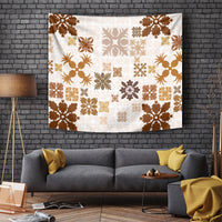 Vintage Hawaii Tapestry Hawaiian Quilt Kapa Mismatch Beige - Wonder Print Shop
