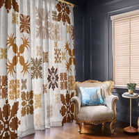 Vintage Hawaii Window Curtain Hawaiian Quilt Kapa Mismatch Beige - Wonder Print Shop