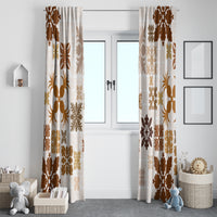 Vintage Hawaii Window Curtain Hawaiian Quilt Kapa Mismatch Beige - Wonder Print Shop