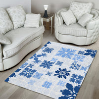 Vintage Hawaii Area Rug Hawaiian Quilt Kapa Mismatch Blue LT7 - Wonder Print Shop