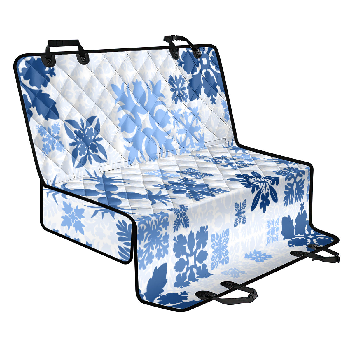 Vintage Hawaii Back Car Seat Cover Hawaiian Quilt Kapa Mismatch Blue LT7 - Wonder Print Shop