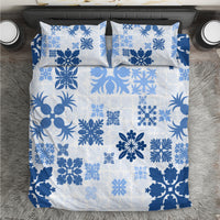 Vintage Hawaii Bedding Set Hawaiian Quilt Kapa Mismatch Blue LT7 - Wonder Print Shop