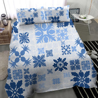 Vintage Hawaii Bedding Set Hawaiian Quilt Kapa Mismatch Blue LT7 - Wonder Print Shop