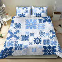 Vintage Hawaii Bedding Set Hawaiian Quilt Kapa Mismatch Blue LT7 - Wonder Print Shop