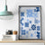 Vintage Hawaii Canvas Wall Art Hawaiian Quilt Kapa Mismatch Blue LT7 - Wonder Print Shop