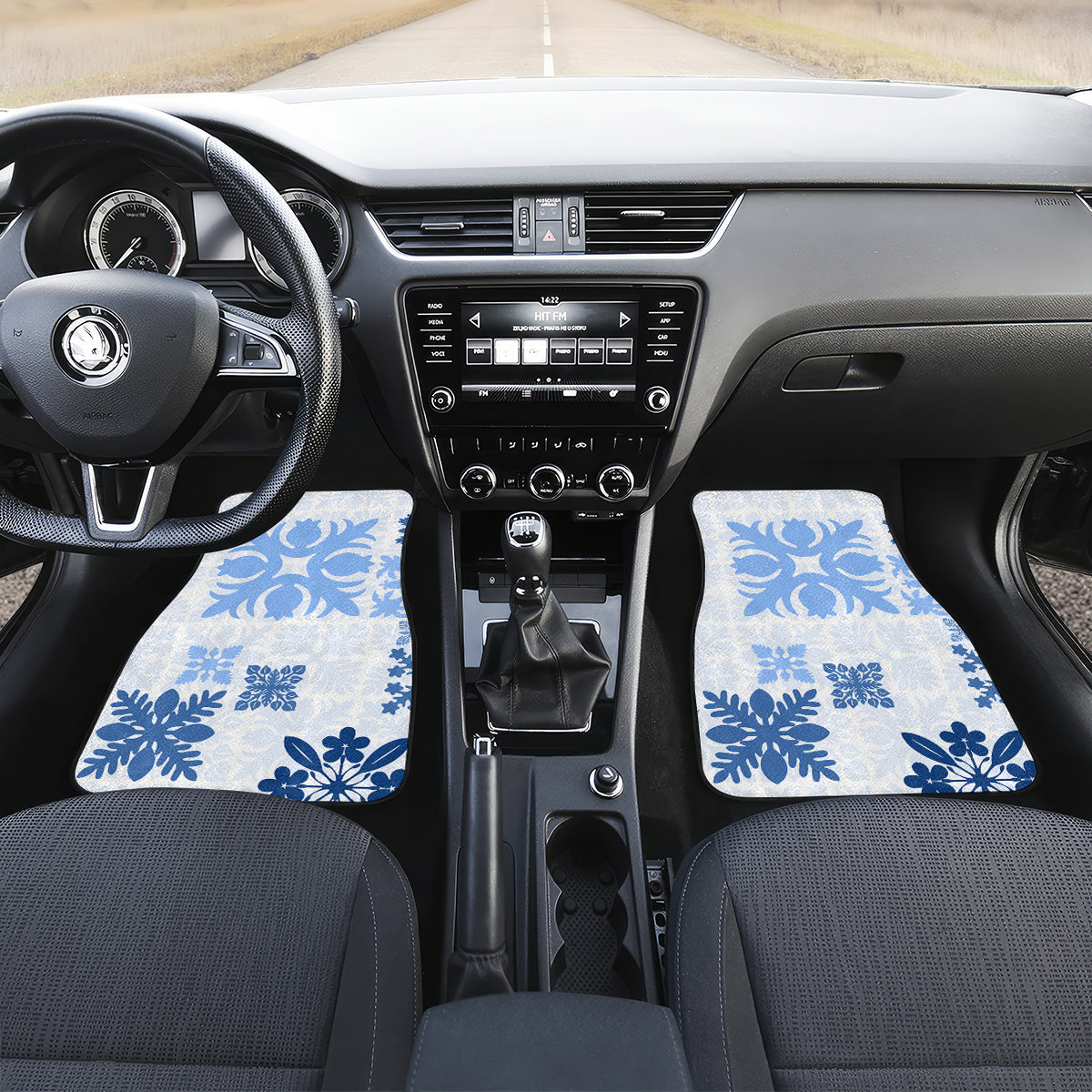 Vintage Hawaii Car Mats Hawaiian Quilt Kapa Mismatch Blue LT7 - Wonder Print Shop