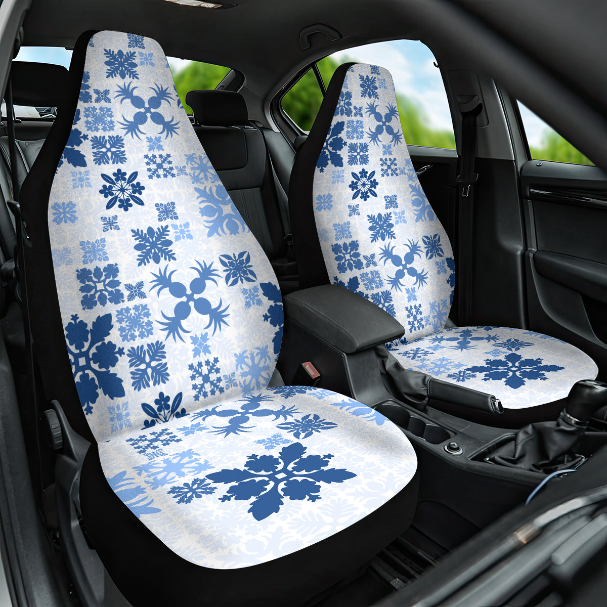 Vintage Hawaii Car Seat Cover Hawaiian Quilt Kapa Mismatch Blue LT7 - Wonder Print Shop