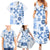 Vintage Hawaii Family Matching Summer Maxi Dress and Hawaiian Shirt Hawaiian Quilt Kapa Mismatch Blue - Wonder Print Shop