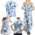 Vintage Hawaii Family Matching Summer Maxi Dress and Hawaiian Shirt Hawaiian Quilt Kapa Mismatch Blue - Wonder Print Shop