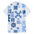 Vintage Hawaii Family Matching Summer Maxi Dress and Hawaiian Shirt Hawaiian Quilt Kapa Mismatch Blue - Wonder Print Shop