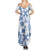 Vintage Hawaii Family Matching Summer Maxi Dress and Hawaiian Shirt Hawaiian Quilt Kapa Mismatch Blue - Wonder Print Shop