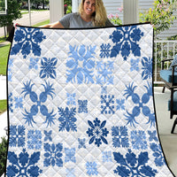 Vintage Hawaii Quilt Hawaiian Quilt Kapa Mismatch Blue - Wonder Print Shop