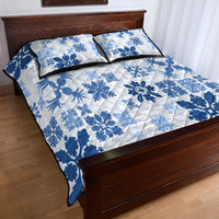 Vintage Hawaii Quilt Bed Set Hawaiian Quilt Kapa Mismatch Blue - Wonder Print Shop