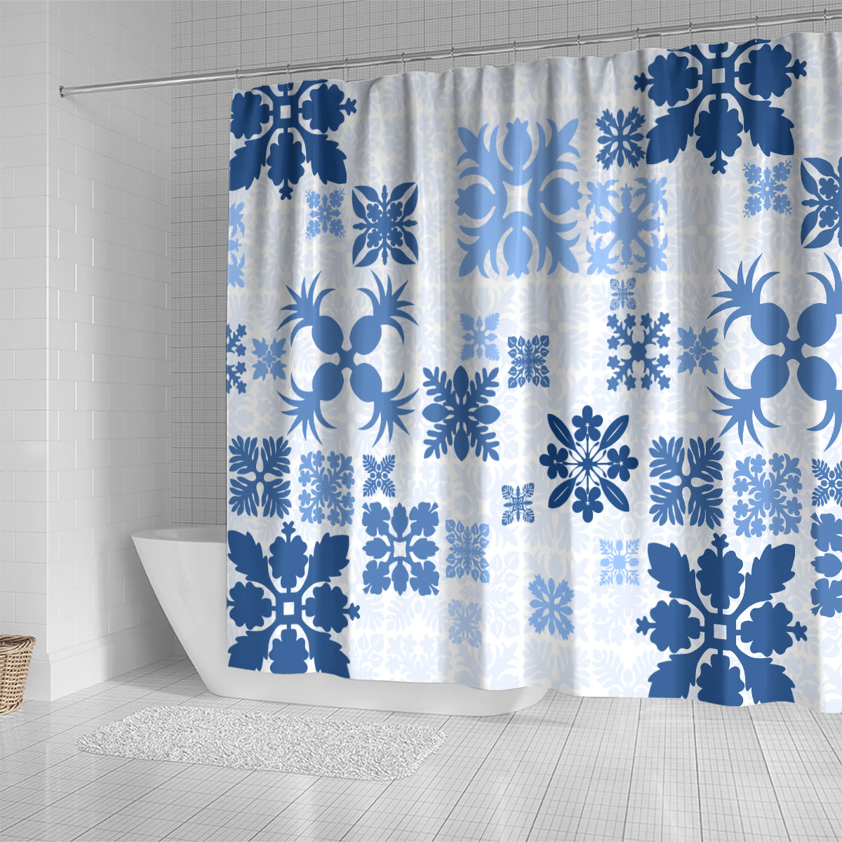 vintage-hawaii-shower-curtain-hawaiian-quilt-kapa-mismatch-blue