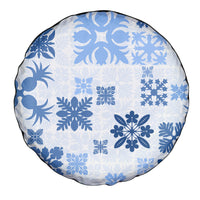 Vintage Hawaii Spare Tire Cover Hawaiian Quilt Kapa Mismatch Blue - Wonder Print Shop