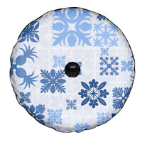 Vintage Hawaii Spare Tire Cover Hawaiian Quilt Kapa Mismatch Blue - Wonder Print Shop