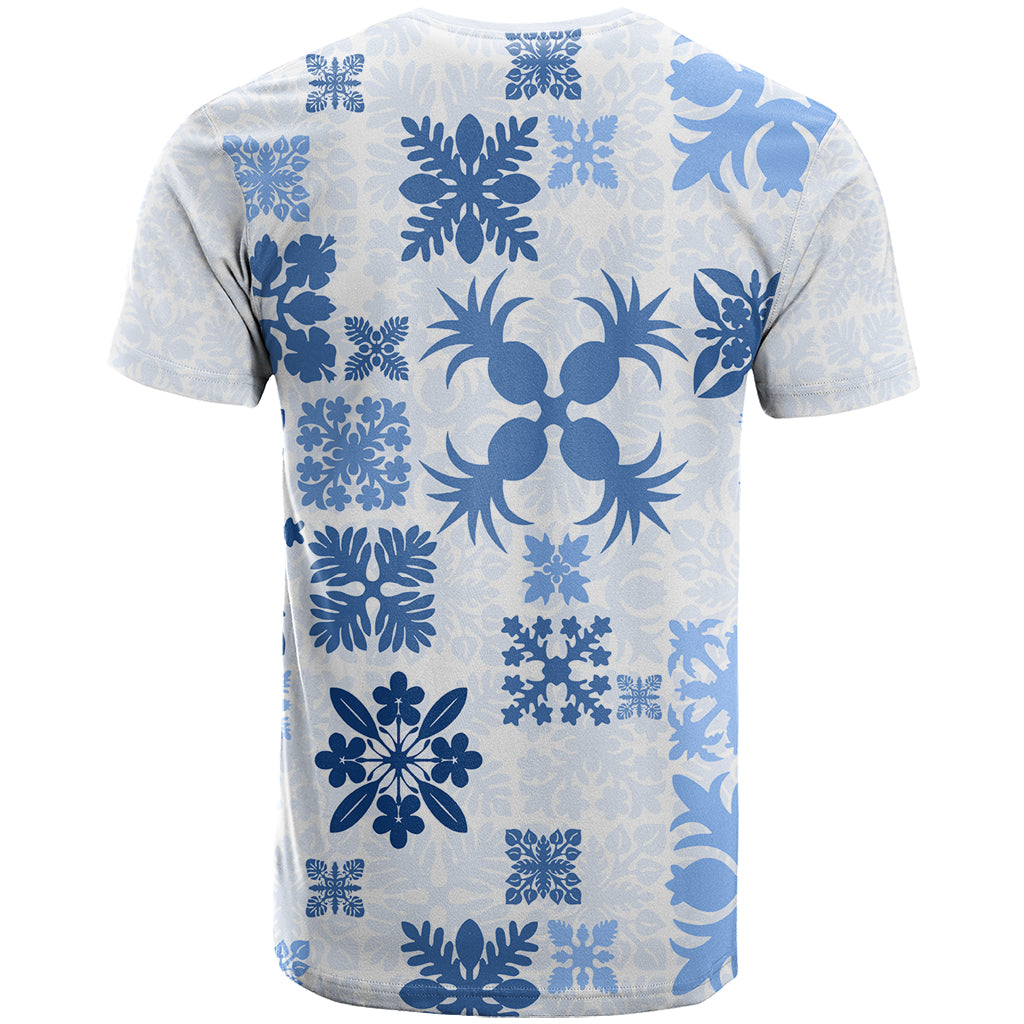 Vintage Hawaii T Shirt Hawaiian Quilt Kapa Mismatch Blue - Wonder Print Shop