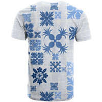 Vintage Hawaii T Shirt Hawaiian Quilt Kapa Mismatch Blue - Wonder Print Shop
