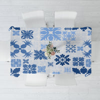 Vintage Hawaii Tablecloth Hawaiian Quilt Kapa Mismatch Blue - Wonder Print Shop