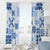 Vintage Hawaii Window Curtain Hawaiian Quilt Kapa Mismatch Blue - Wonder Print Shop