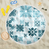 Vintage Hawaii Beach Blanket Hawaiian Quilt Kapa Mismatch Teal LT7 - Wonder Print Shop