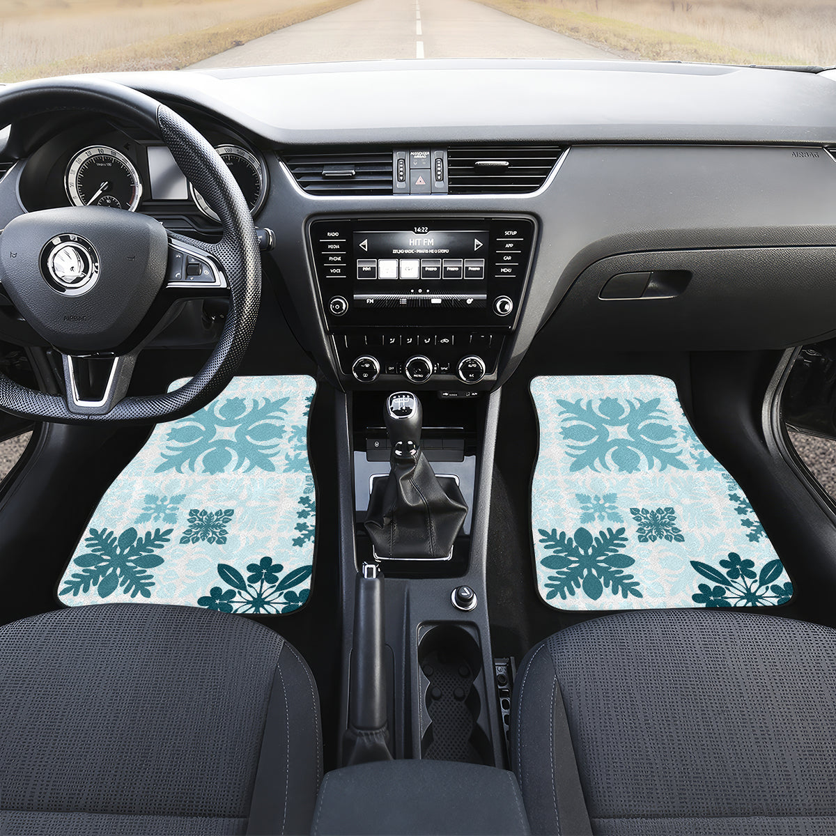 Vintage Hawaii Car Mats Hawaiian Quilt Kapa Mismatch Teal LT7 - Wonder Print Shop