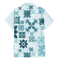 Vintage Hawaii Family Matching Mermaid Dress and Hawaiian Shirt Hawaiian Quilt Kapa Mismatch Teal LT7 - Wonder Print Shop