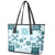 Vintage Hawaii Leather Tote Bag Hawaiian Quilt Kapa Mismatch Teal - Wonder Print Shop