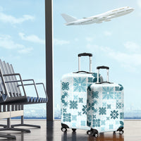 Vintage Hawaii Luggage Cover Hawaiian Quilt Kapa Mismatch Teal - Wonder Print Shop