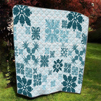 Vintage Hawaii Quilt Hawaiian Quilt Kapa Mismatch Teal - Wonder Print Shop