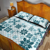 Vintage Hawaii Quilt Bed Set Hawaiian Quilt Kapa Mismatch Teal - Wonder Print Shop