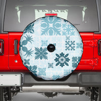 Vintage Hawaii Spare Tire Cover Hawaiian Quilt Kapa Mismatch Teal - Wonder Print Shop
