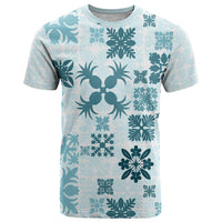 Vintage Hawaii T Shirt Hawaiian Quilt Kapa Mismatch Teal - Wonder Print Shop