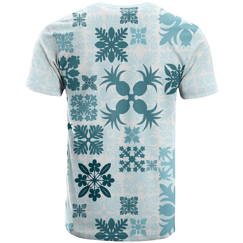 Vintage Hawaii T Shirt Hawaiian Quilt Kapa Mismatch Teal - Wonder Print Shop