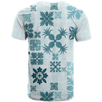 Vintage Hawaii T Shirt Hawaiian Quilt Kapa Mismatch Teal - Wonder Print Shop