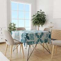 Vintage Hawaii Tablecloth Hawaiian Quilt Kapa Mismatch Teal - Wonder Print Shop