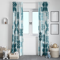 Vintage Hawaii Window Curtain Hawaiian Quilt Kapa Mismatch Teal - Wonder Print Shop