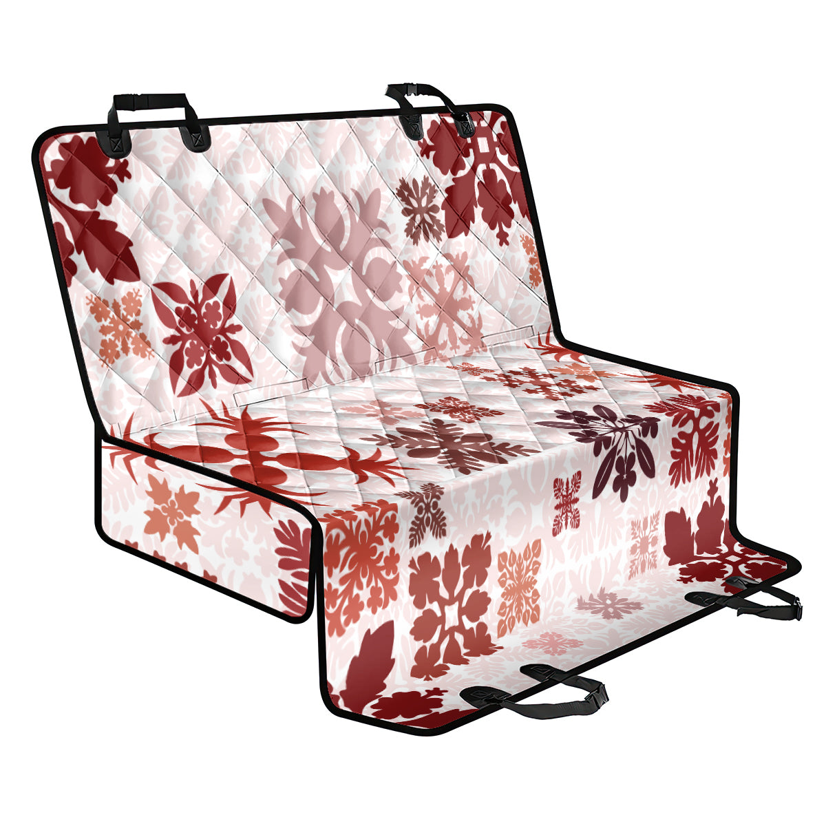 Vintage Hawaii Back Car Seat Cover Hawaiian Quilt Kapa Mismatch Red LT7 - Wonder Print Shop