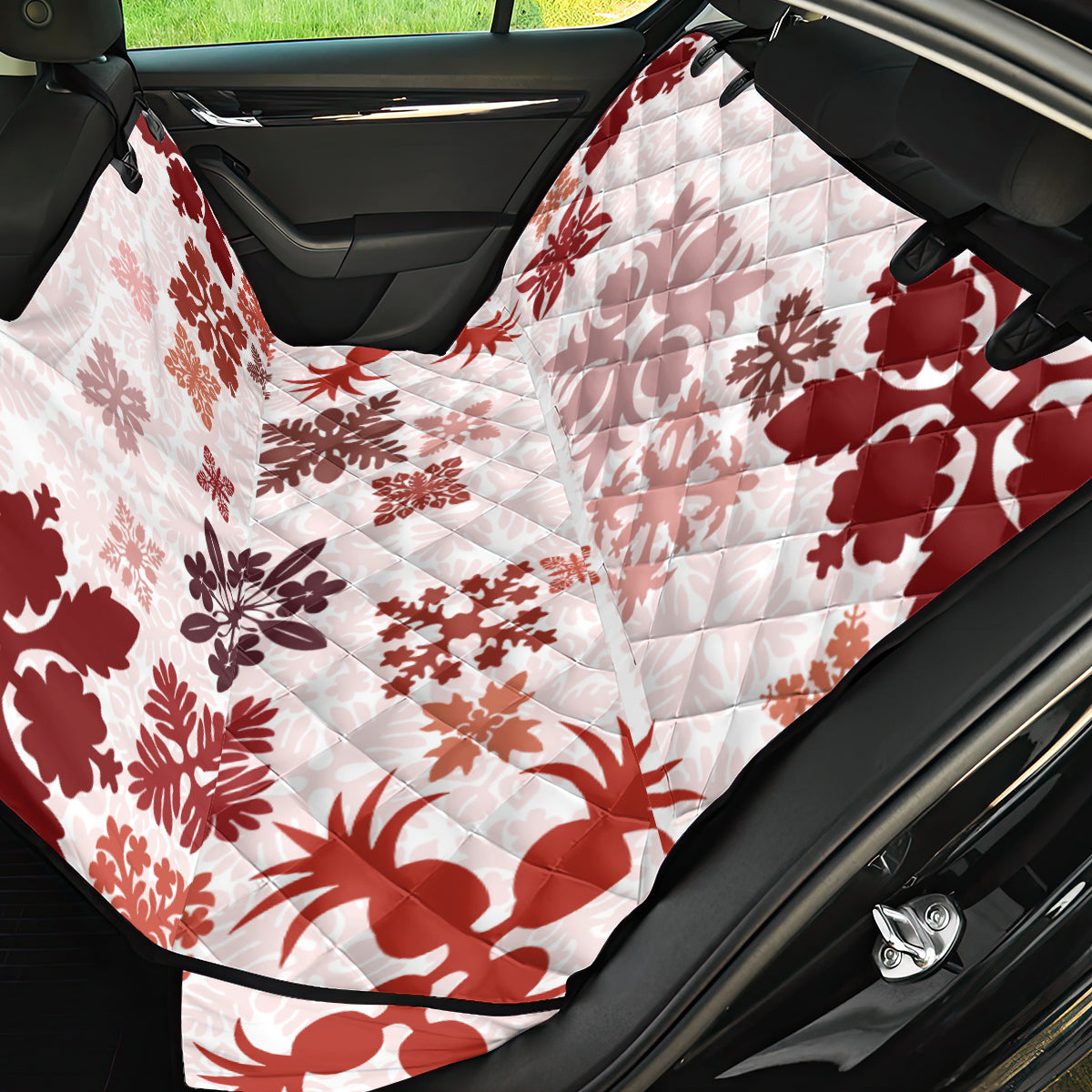 Vintage Hawaii Back Car Seat Cover Hawaiian Quilt Kapa Mismatch Red LT7 - Wonder Print Shop