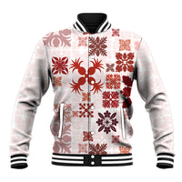 Vintage Hawaii Baseball Jacket Hawaiian Quilt Kapa Mismatch Red LT7 - Wonder Print Shop