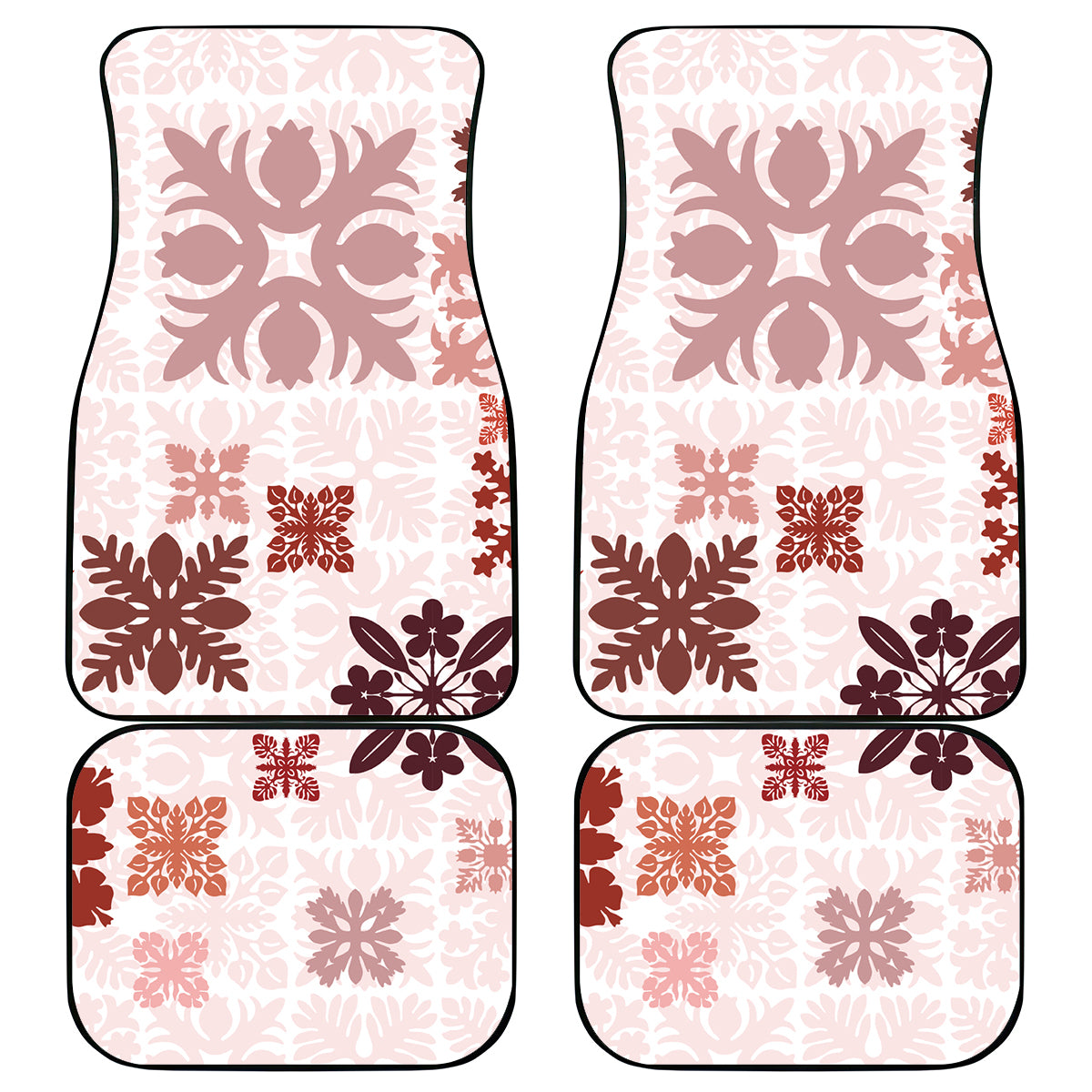 Vintage Hawaii Car Mats Hawaiian Quilt Kapa Mismatch Red LT7 - Wonder Print Shop